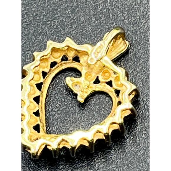 JCM Jacmel 10K Yellow Gold Diamond Accent Heart Pendant Charm Wife Mom Gift - Picture 8 of 8